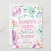 Pamper Party Uitnodigen, Meisjes Spa Verjaardag, S Kaart (Voorkant)
