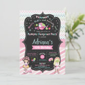 Pamper Sleepover Party Birthday Invitations Girls Kaart (Staand voorkant)