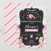 Pamper Sleepover Party Birthday Invitations Girls Kaart (Voorkant / Achterkant)