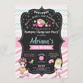 Pamper Sleepover Party Birthday Invitations Girls Kaart