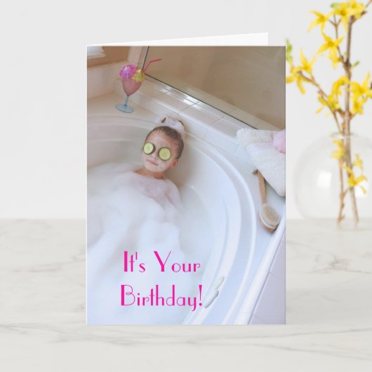 Pamper Yourself Birthday Card Kaart (Gele Bloem)