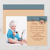 Pampered Beauty Photo Birthday Party Invitation Kaart (Voorkant / Achterkant)
