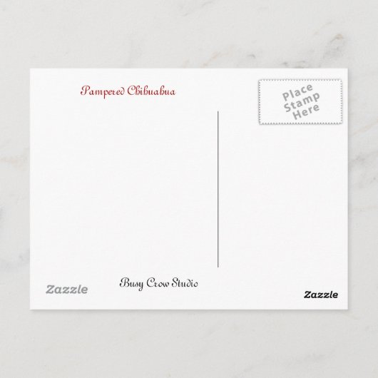 Pampered Chihuahua Dog Briefkaart (Achterkant)