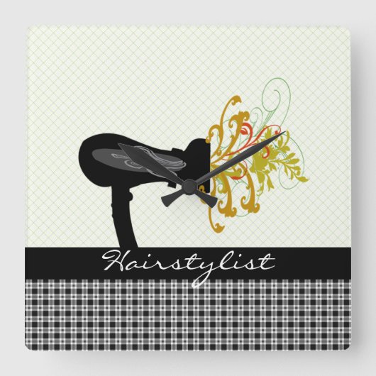 Pampering Salon Attractive Haarstylist Gifts Vierkante Klok (Voorkant)