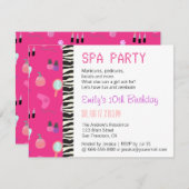 Pampering Spa Party, voor meisjes Kaart (Voorkant / Achterkant)