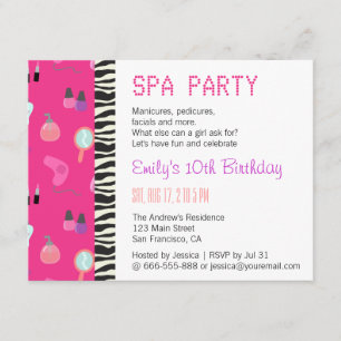 Pampering Spa Party, voor meisjes Kaart