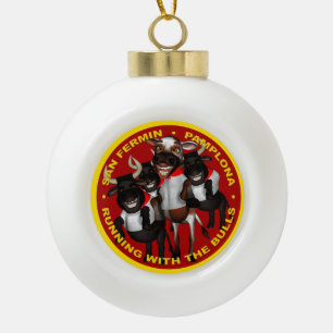 Pamplona - San Fermin Keramische Bal Ornament