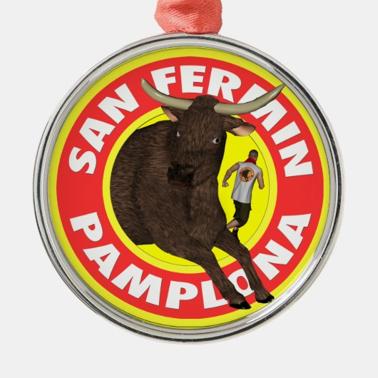 Pamplona - San Fermin Metalen Ornament (Voorkant)