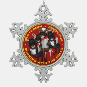 Pamplona - San Fermin Tin Sneeuwvlok Ornament