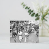 Pamplona Spain Running the Bulls Briefkaart (Staand voorkant)