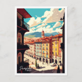 Pamplona Spanje Kunst Vintage Reizen Illustratie Briefkaart (Voorkant)