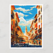 Pamplona Spanje vintage reisillustratie Briefkaart (Voorkant)