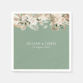 Pamps Grass Sage Groene Bloemen Trouwen Servet (Voorkant)