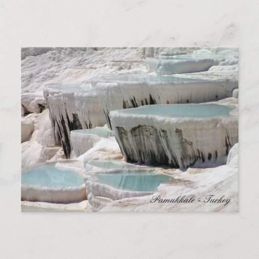 Pamukkale - Blauwe Romeinse Pools, beroemd Turkije Briefkaart (Voorkant)