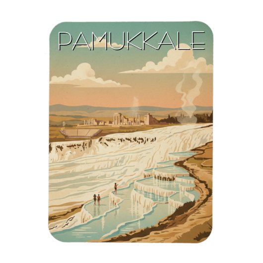 Pamukkale Turkey Travel Postcard Magneet (Verticaal)