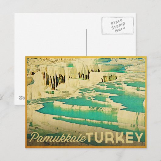 Pamukkale Turkije Briefkaart (Voorkant / Achterkant)
