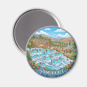 Pamukkale Turkije Magneet (Voorkant / Achterkant)