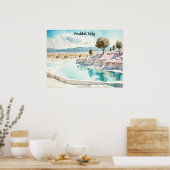 Pamukkale Turkije Reislandschap Poster (Keuken)