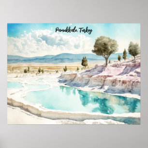 Pamukkale Turkije Reislandschap Poster