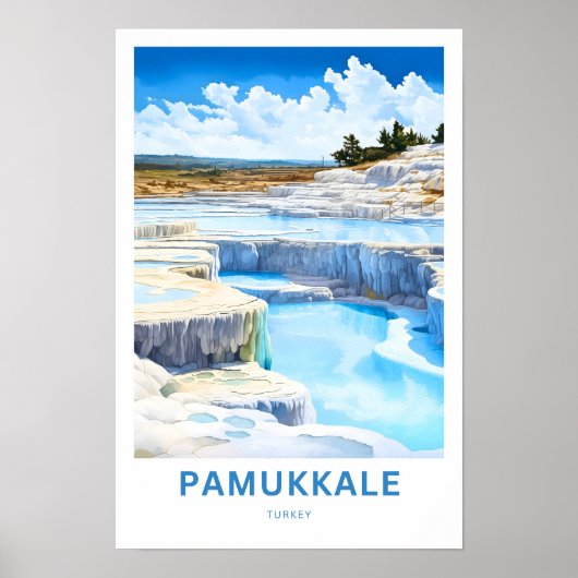 Pamukkale Turkije Reisprint Poster (Voorkant)