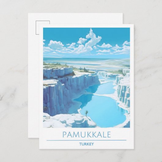 Pamukkale Turkije Reizen Briefkaart (Voorkant / Achterkant)