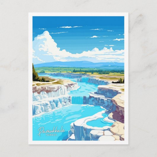 Pamukkale Turkije Reizen illustratie Briefkaart (Voorkant)