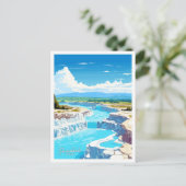 Pamukkale Turkije Reizen  illustratie Briefkaart (Staand voorkant)