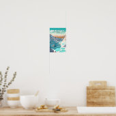 Pamukkale Turkije Reizen Kunst Vintage Poster (Keuken)