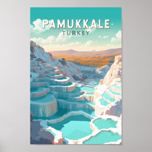 Pamukkale Turkije Reizen Kunst Vintage Poster