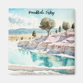 Pamukkale Turkije Reizen Mineraal Thermaal Magneet (Voorkant)