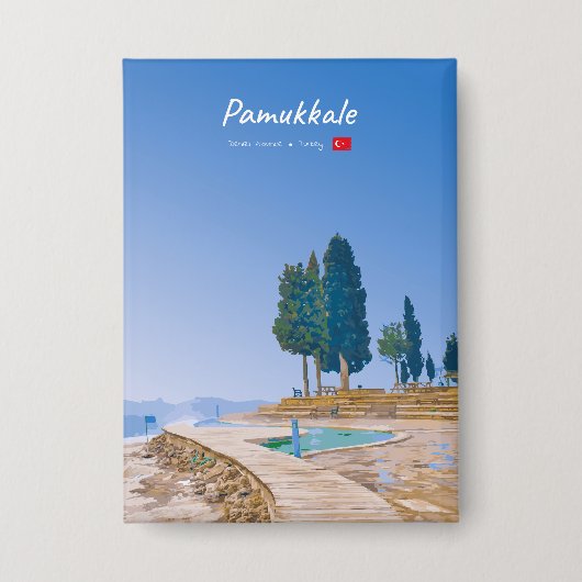 Pamukkale, Turkije - Thermische baden Button (Voorkant)