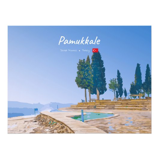 Pamukkale, Turkije - Thermische baden Foto Afdruk (Voorkant)