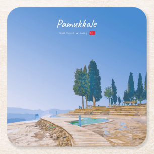 Pamukkale, Turkije - Thermische baden Kartonnen Onderzetters