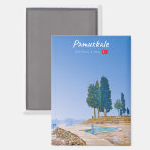 Pamukkale, Turkije - Thermische baden plat Magneet (Voorkant / Achterkant)