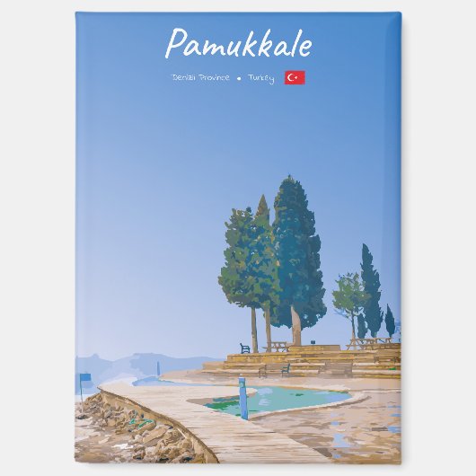 Pamukkale, Turkije - Thermische baden plat Magneet (Voorkant)