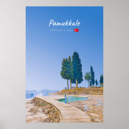 Pamukkale, Turkije - Thermische baden Poster