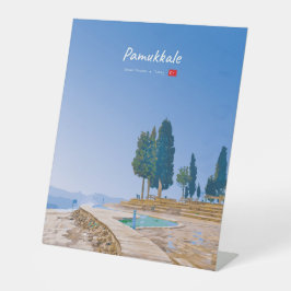 Pamukkale, Turkije - Thermische baden Reclamebord Met Voetstuk