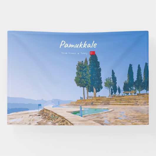 Pamukkale, Turkije - Thermische baden Spandoek (Horizontaal)