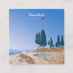 Pamukkale, Turkije - Thermische baden Vierkante Visitekaartje
