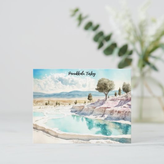 Pamukkale Turkije Travel Landscape Briefkaart (Staand voorkant)