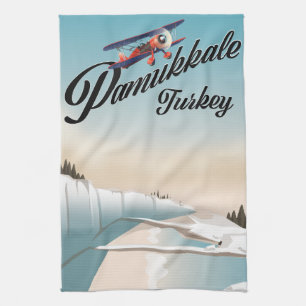 Pamukkale Turkije Vakantieposter. Theedoek