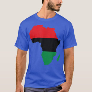 Pan Africa African Continent Flag on Map UNIA T-shirt