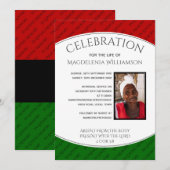 Pan African CELEBRATION OF LIFE Photo Funeral Kaart (Voorkant / Achterkant)