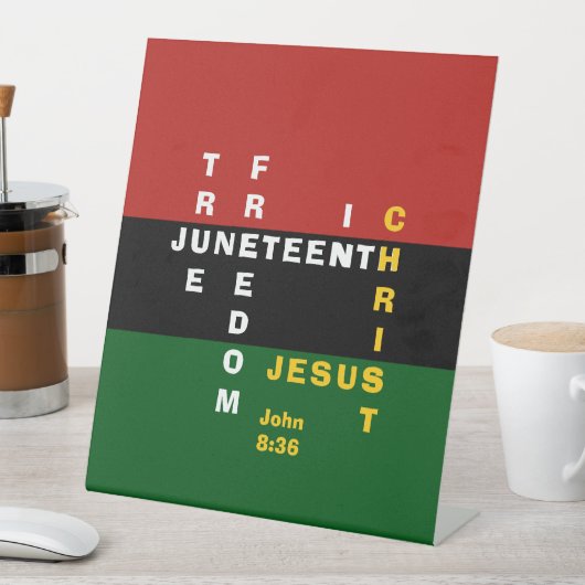 Pan African Christelijk JUNETEENTH Reclamebord Met Voetstuk (Insitu)