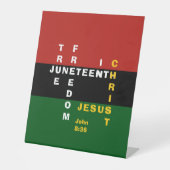 Pan African Christelijk JUNETEENTH Reclamebord Met Voetstuk (Voorkant)