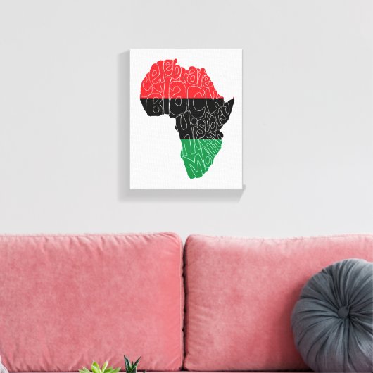 Pan African Flag Black History Maand Art Design Canvas Afdruk (Insitu (Woonkamer))