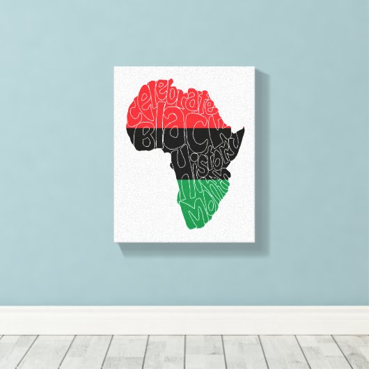 Pan African Flag Black History Maand Art Design Canvas Afdruk (Insitu (Houten vloer))