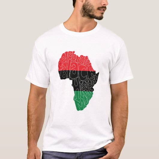 Pan African Flag Black History Maand Art Design T-shirt (Voorkant)