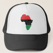 Pan African Flag Black History Maand Art Design Trucker Pet (Voorkant)
