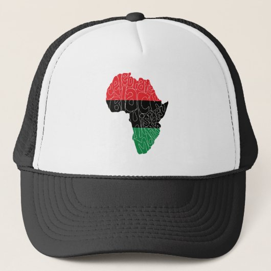 Pan African Flag Black History Maand Art Design Trucker Pet (Voorkant)